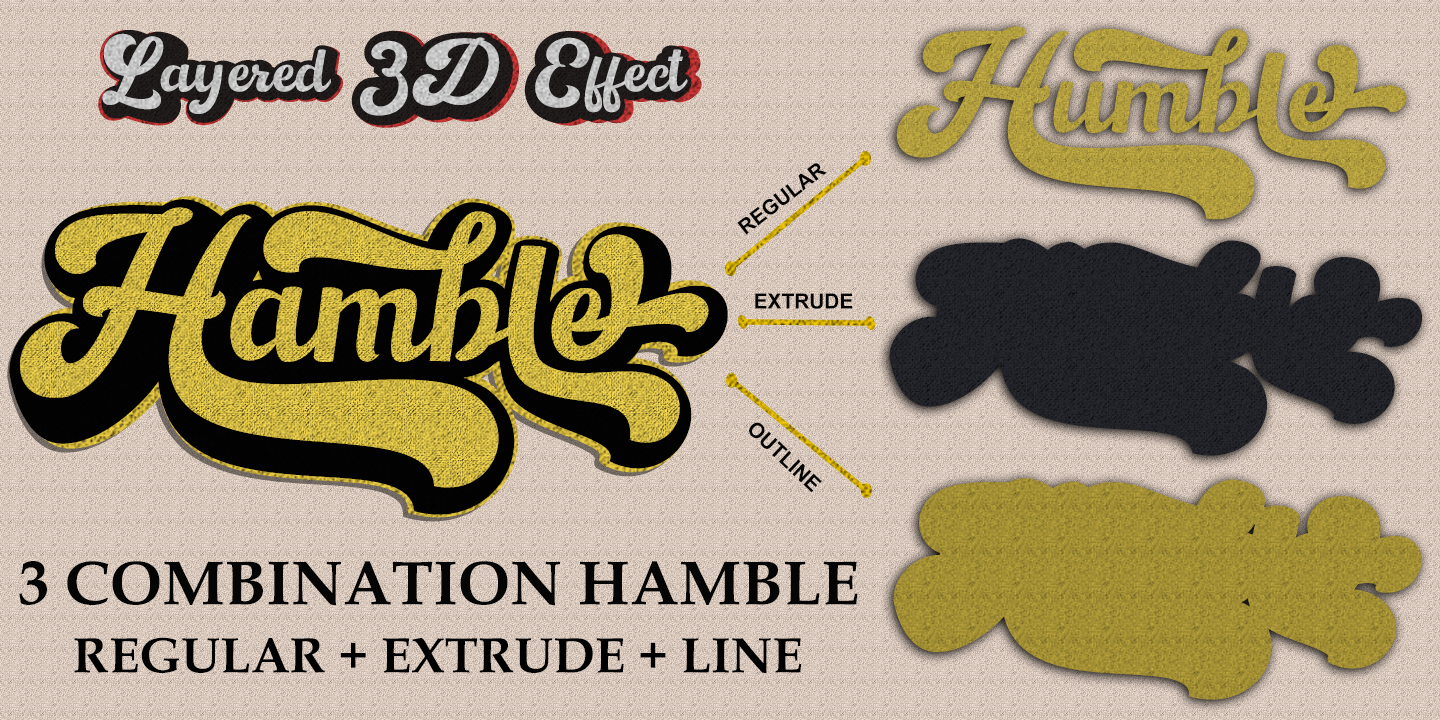 Пример шрифта Hamble Regular